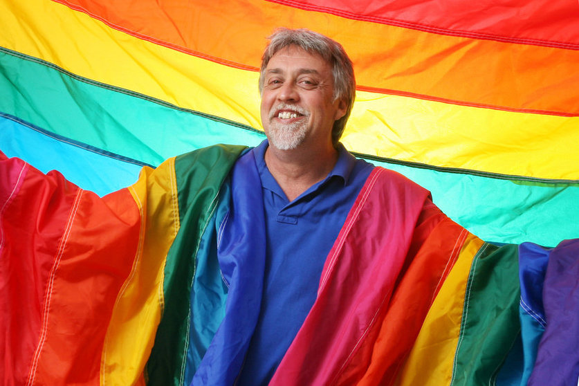 July 29/08 - Vancouver, BC - Artist Gilbert Baker is the original designer of the rainbow flag. ROB KRUYT PHOTO - MATT KIELTYKA STORY