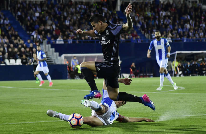 James Rodríguez durante el partido que Real Madrid ganó 4-2 al Leganés