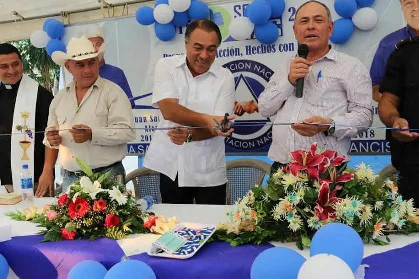 Francisco Merino durante un evento en Metapán.