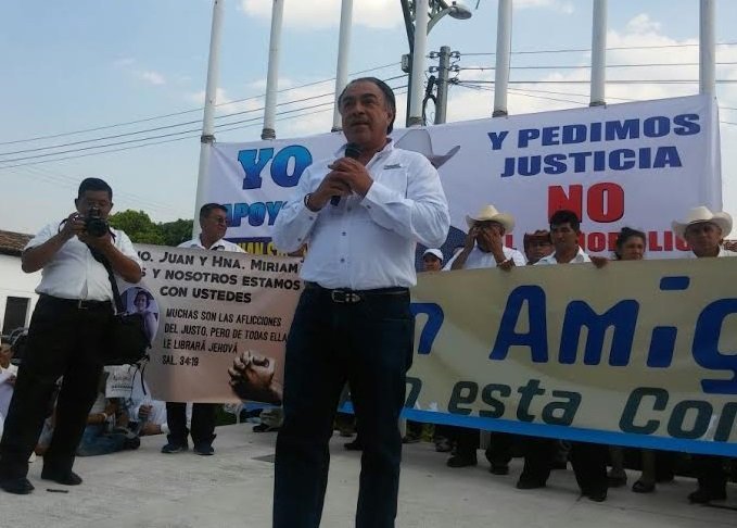 Francisco Merino en concentración en apoyo a Juan Samayoa en Metapán
