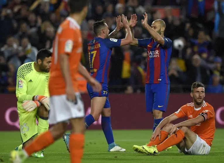 Barcelona en su triunfo 7-1 sobre Osasuna