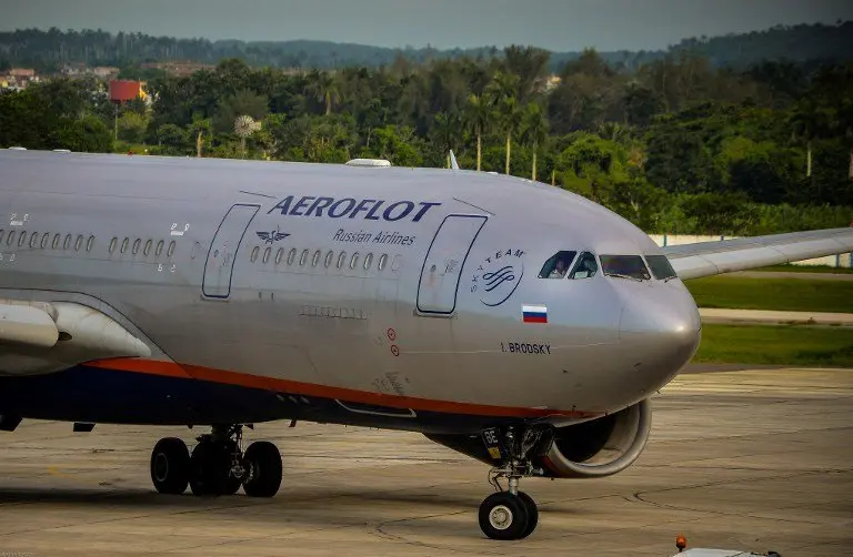 Avión de la aerolínea rusa Aeroflot