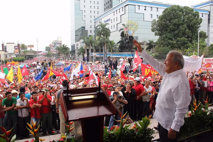 Sánchez Cerén durante la celebración del Día del Trabajo