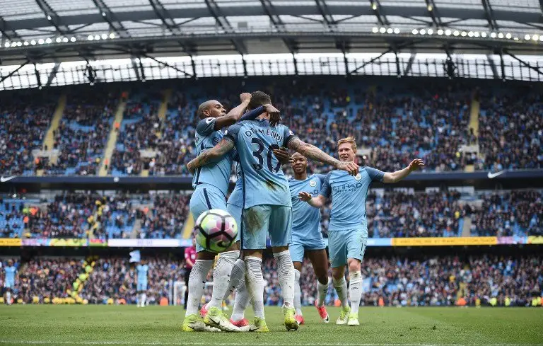 Jugadores del Manchester City celebrando