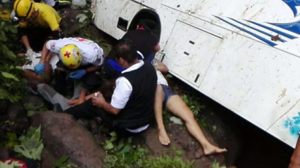 Accidente de bus en Olocuilta