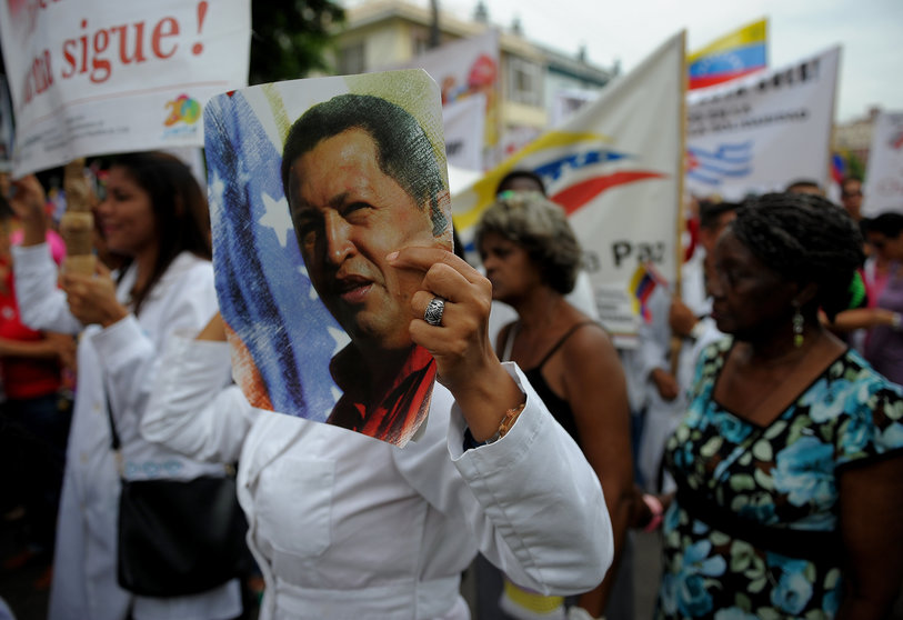 Marcha oficialista en Venezuela