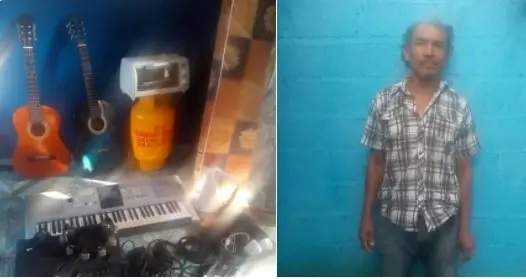 Detenido con instrumentos musicales