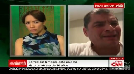 Rafael Correa en entrevista con CNN