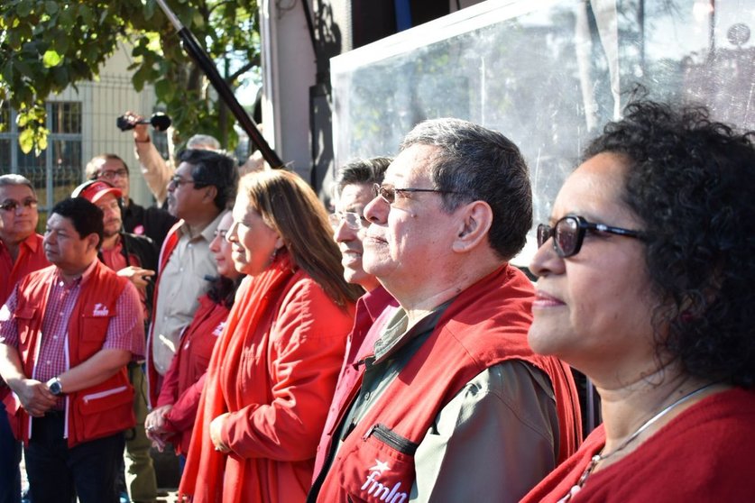 Dirigencia del FMLN en inicio de campaña