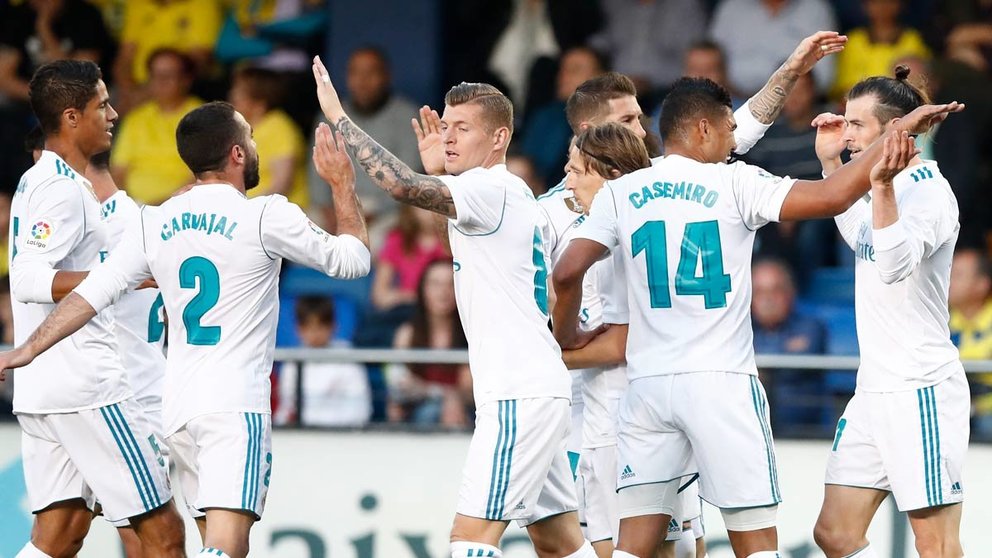 Jugadores de Real Madrid celebran