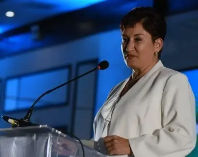 Former Guatemalan Attorney General (2014-2018) Thelma Aldana speaks during a general assembly of the Movimiento Semilla political party where she presented the presidential Aldana-Menkos ticket, in Guatemala City, on March 10, 2019. - Guatemala will hold general elections next June 16. (Photo by JOHAN ORDONEZ / AFP)