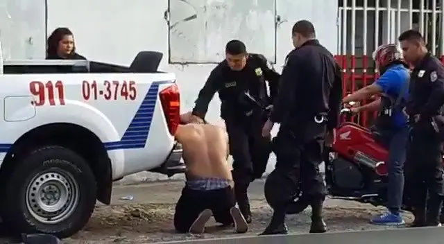 policiaagresor de ebrio