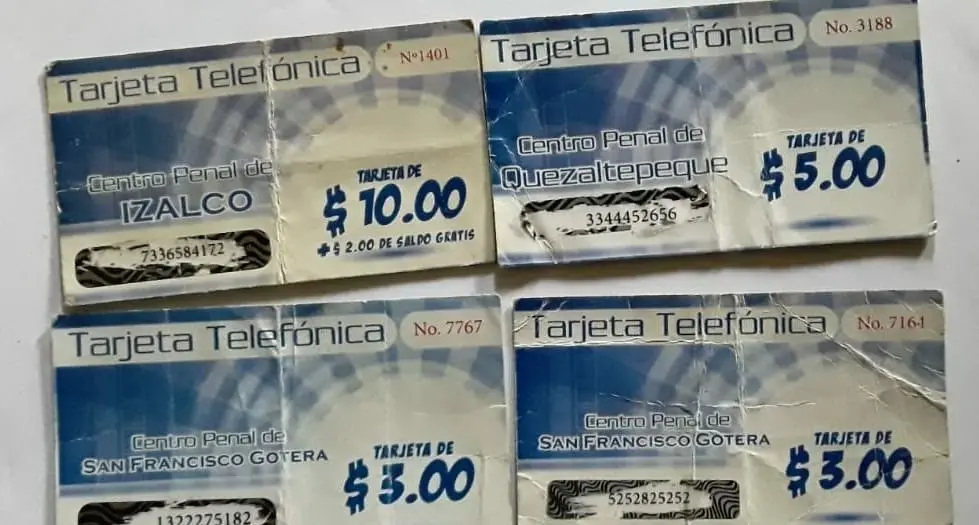 Tarjetas de saldo de reos en penales 2