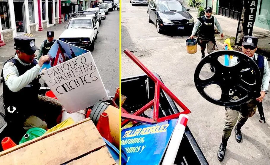 Arte liberación de calles en Santa Tecla