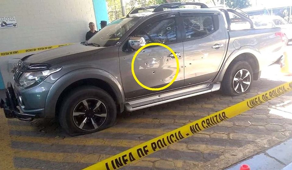 Carro ametrallado en Metapán en intento de asalto