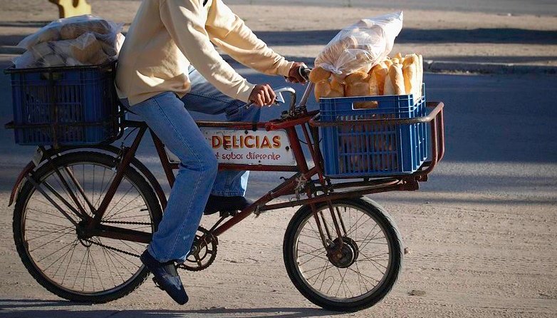 Panadero en bicicleta