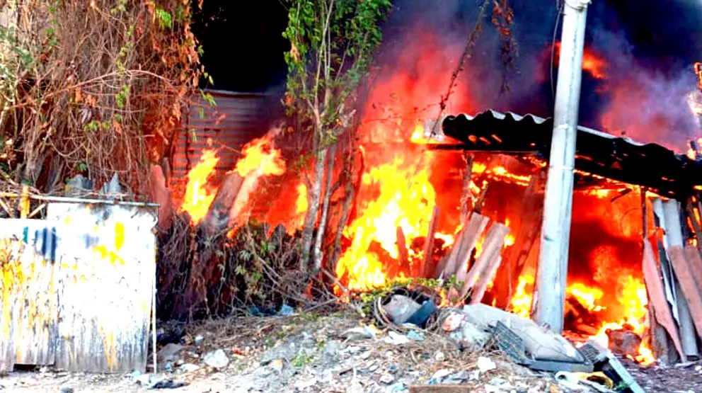 incendio en taller de san miguel