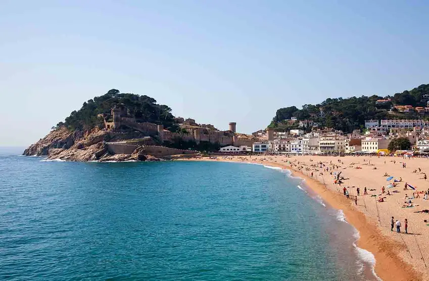 Sand beach in Tossa de Mar. Costa Brava, Spain