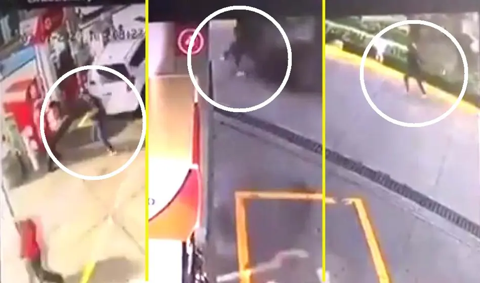 Secuencia de cómo un hombre corre por su vida imágenes cortesía de Todo Motor 2