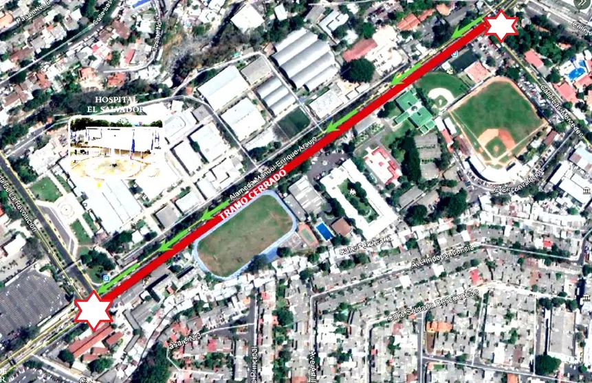 Cierre de calle por hundimiento Imagen VMT