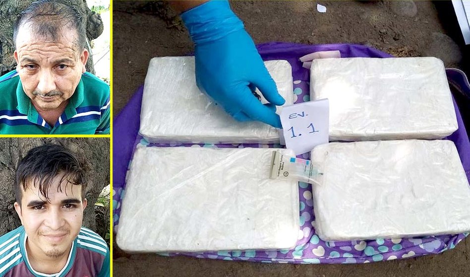 Capturados con 4 kilos de cocaína en Ahuachapán Foto tomada de la PNC 5