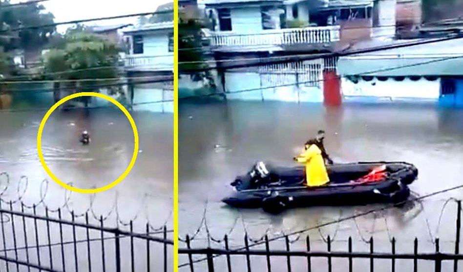 Inundaciones en calles de la colona Santa Lucía Imágenes tomadas de la cuenta de Ojo atento 4