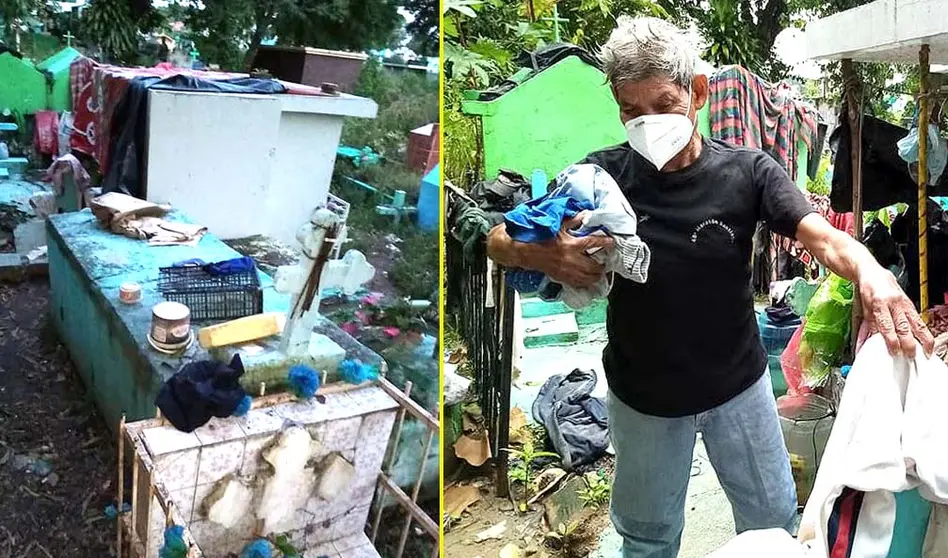 Historia de Don Vicente que hizo de un cementerio su hogar Foto tomada de Ángeles Urbanos 6