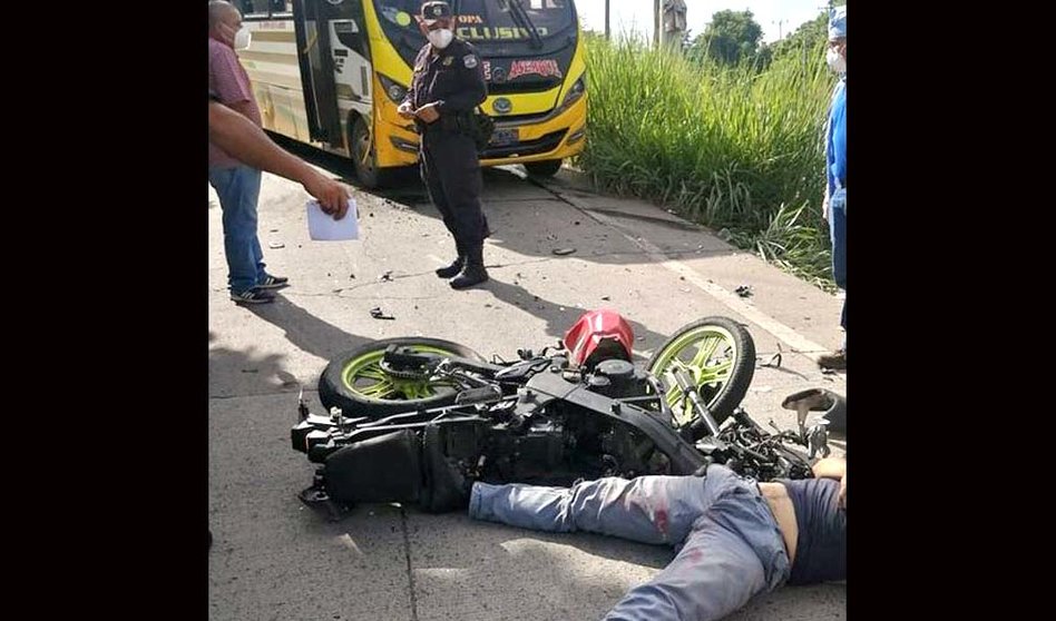 Motiociclista muere en accidente de tránsito en nejapa Foto tomada de Dando vía