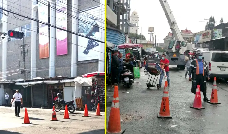 Cierre de la calle Rubén Darío Fotos tomadas de Unidad de Tránsito del CAM 5