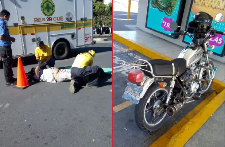 Se lanzó de su motob