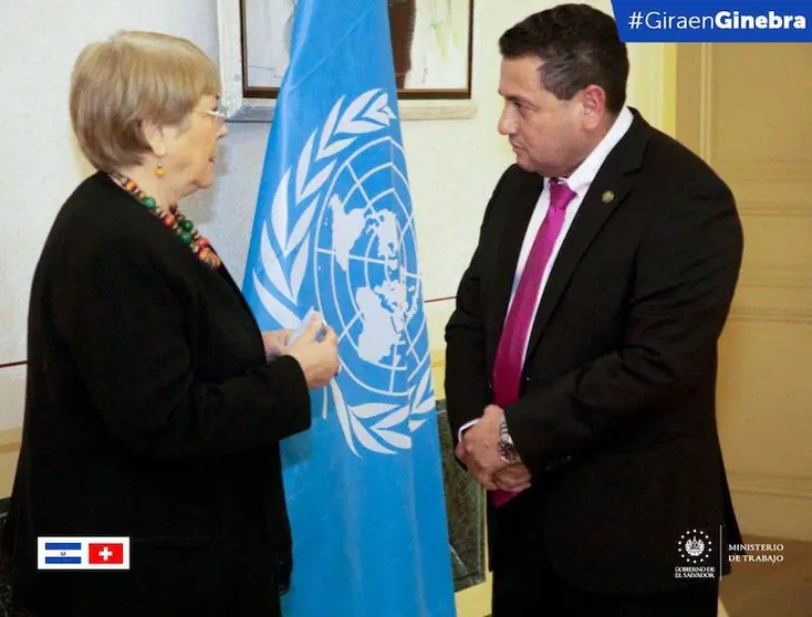 Rolando Castro y Michelle Bachelet