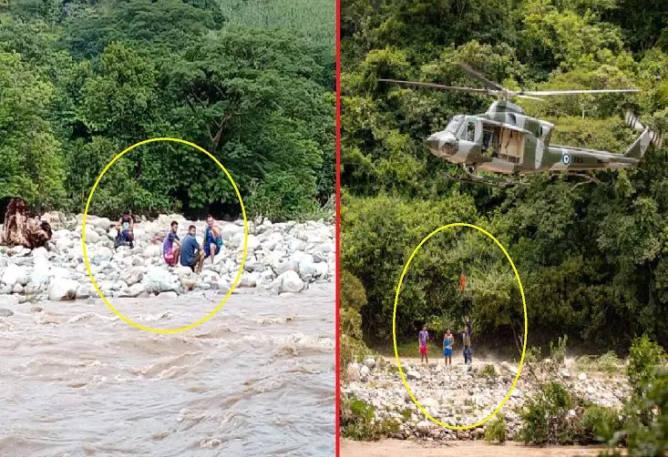 Rescatados en Helicóptero