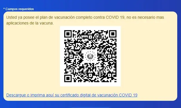 Certificado de vacunación