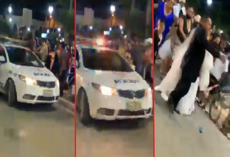 Policías irrumpen en una boda