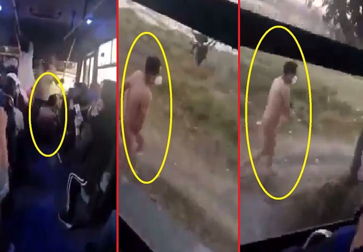 Desnudan a ladrón en microbús