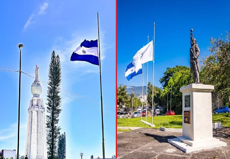 Banderas a media asta en San Salvador