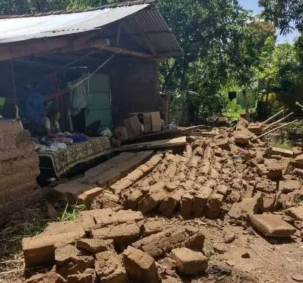 Vivienda dañana en Ahuachapán