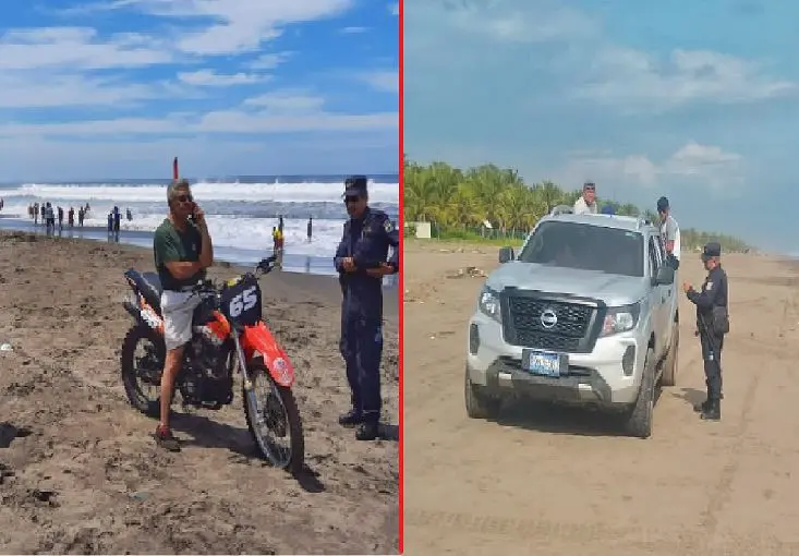 Motociclista y pick up