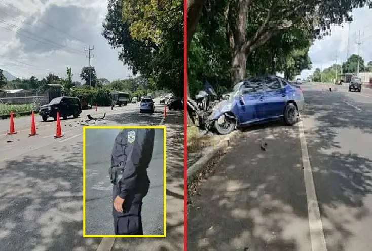 Policía detenido por causar accidente