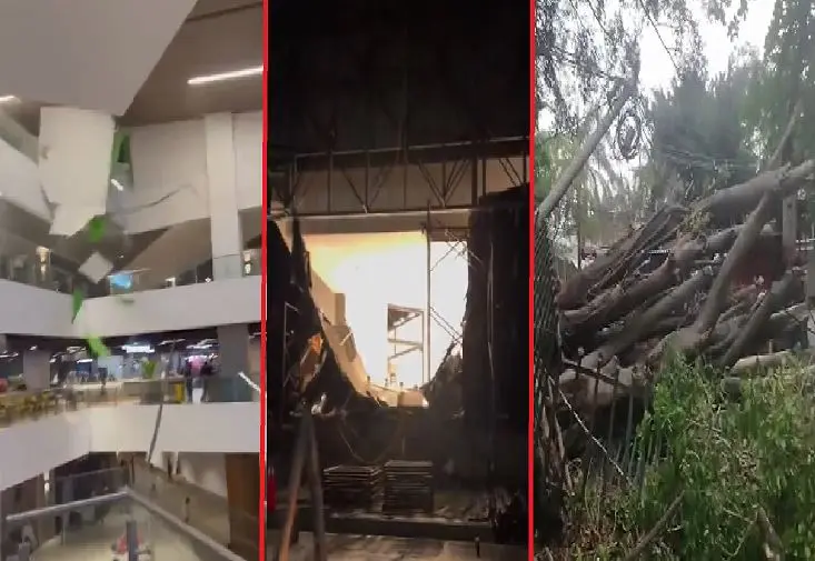 Daños por lluvias en Plaza Milenium