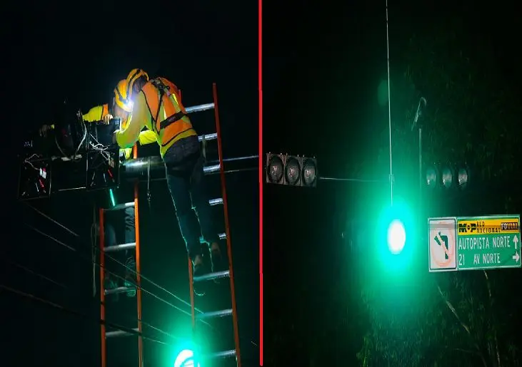 Semáforos en autopista norte