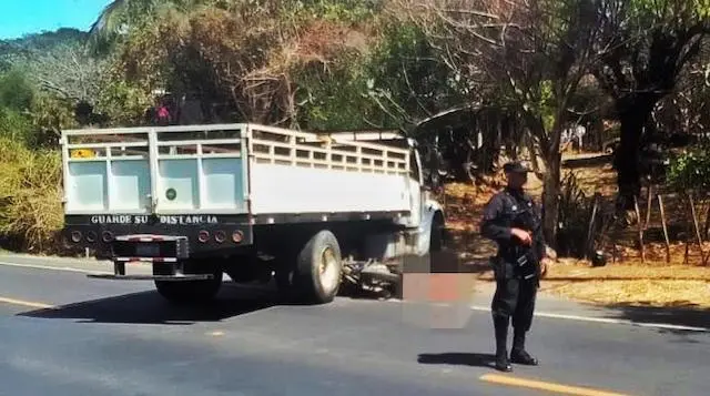 Motociclista fallecido choque camión San Miguel 14-02-2024