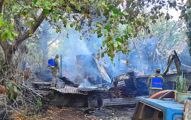 Incendio comunidad Las Flores Zacatecoluca 02-03-2024