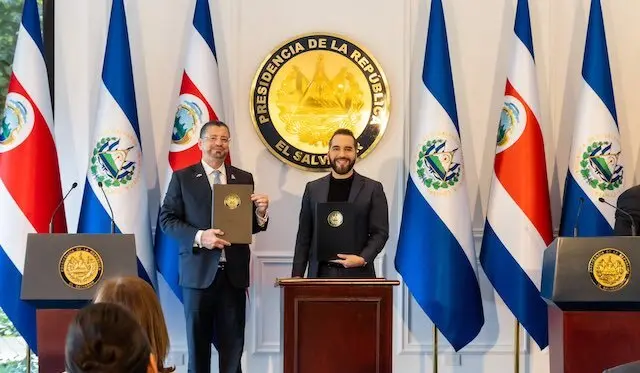 Nayib Bukele y Chaves firman Alianza del Escudo de las Américas