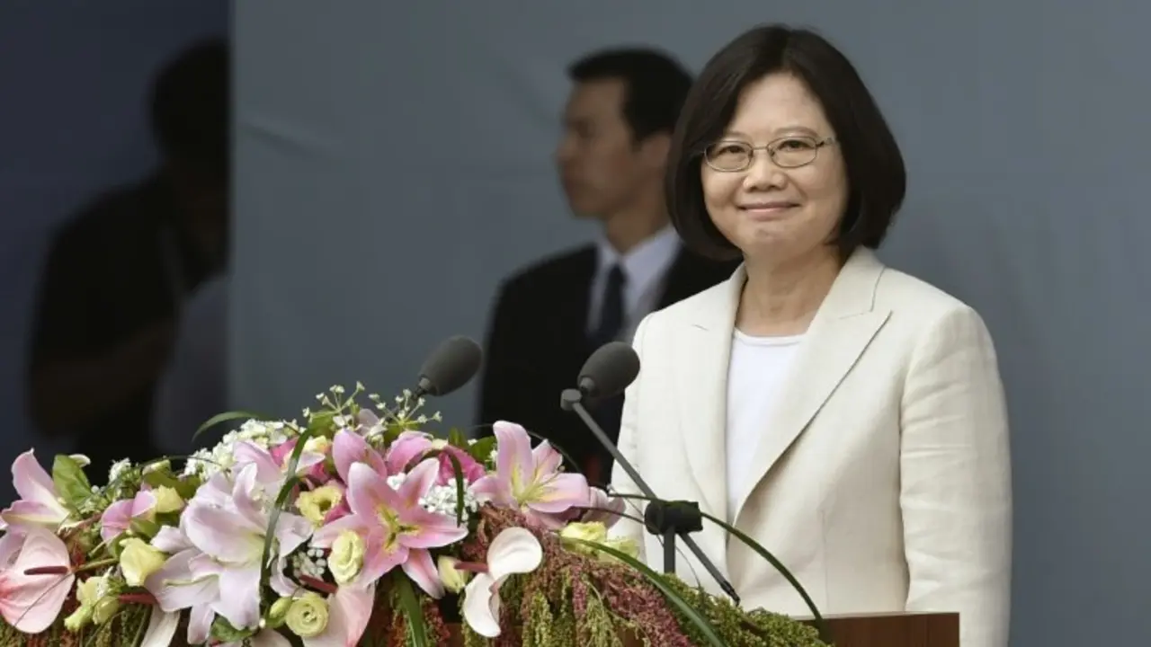 <p>La presidenta de Taiw&aacute;n Tsai Ing-wen durante la ceremonia de investidura el 20 de mayo de 2016 en Taipei</p>