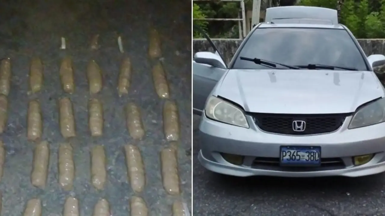 Marihuana iba oculta en el veh&iacute;culo/ Cortes&iacute;a PNC.