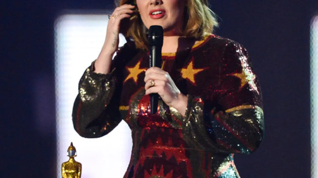 MANDATORY BYLINE: Jon Furniss / Corbis<BR/>Adele wins MasterCard British Album of the Year at the The BRIT Awards at O2 Greenwich, London, Britain on 24 Feb 2016.<P>Pictured: Adele<B>Ref: SPL1234868  240216  </B><BR/>Picture by: Jon Furniss / Corbis<BR/></P><P><B>Splash News and Pictures</B><BR/>Los Angeles:	310-821-2666<BR/>New York:	212-619-2666<BR/>London:	870-934-2666<BR/>photodesk@splashnews.com<BR/></P>