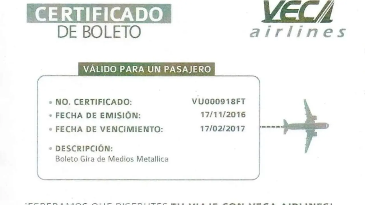 boleto aereo VECA