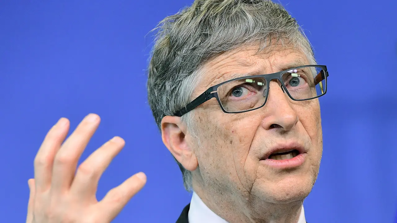 (FILES) This file photo taken on February 16, 2017 shows Co-chair of the Bill & Melinda Gates Foundation Bill Gates as he addresses a press conference after meeting European Commission foreign policy chief Federica Mogherini at the European Commission in Brussels. 
Microsoft co-founder Bill Gates once again topped the Forbes magazine list of the world's richest billionaires, while US President Donald Trump slipped more than 200 spots, the magazine said March 20, 2017. Gates, whose wealth is estimated at $86 billion, led the list for the fourth straight year. / AFP PHOTO / EMMANUEL DUNAND