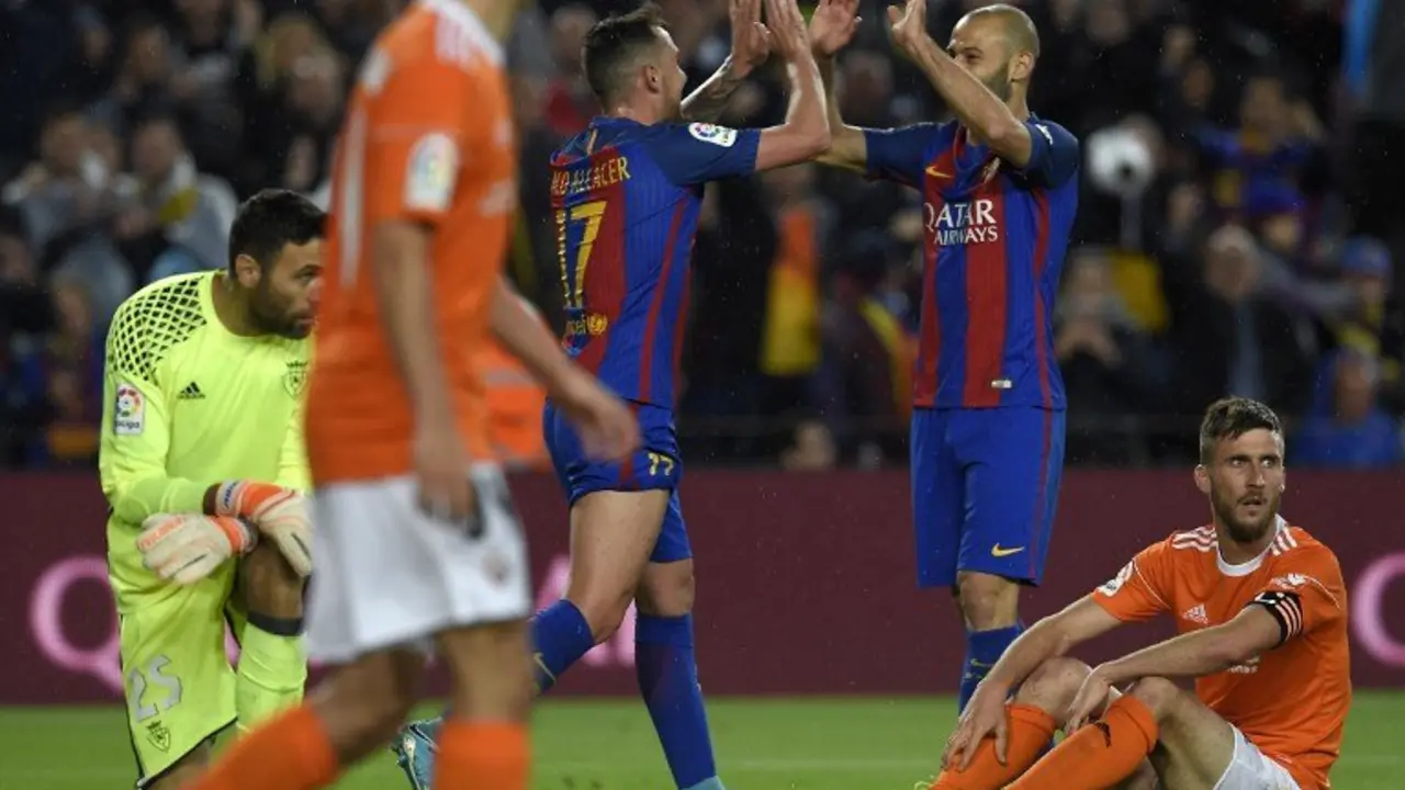 Barcelona en su triunfo 7-1 sobre Osasuna